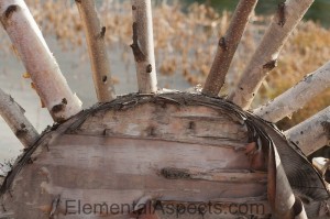 White birch wood sun shape